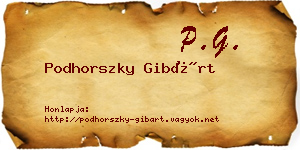 Podhorszky Gibárt névjegykártya
